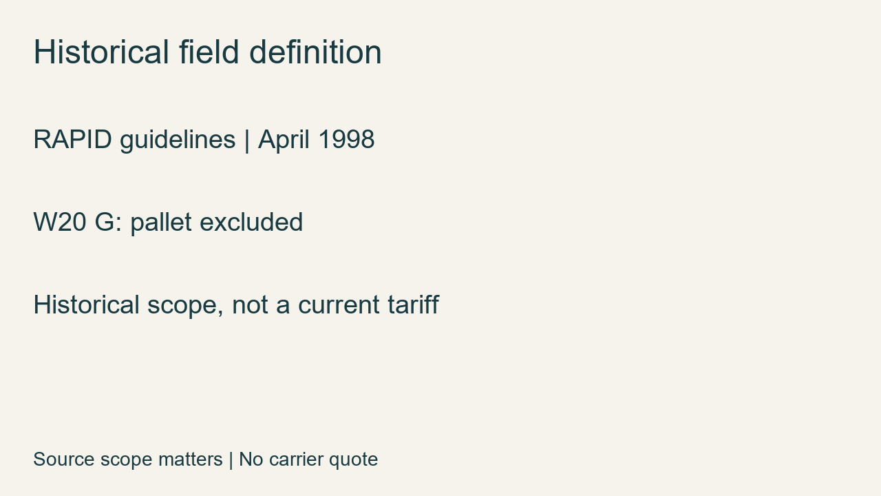 Historical source: RAPID EDI guidelines, PDF page 9; the following page discusses packaging.